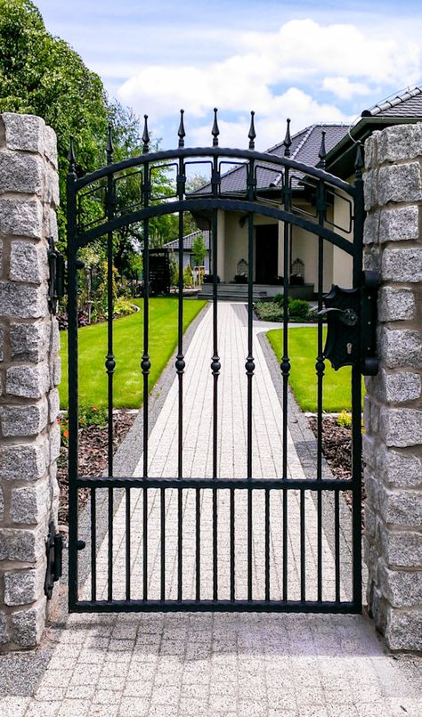 Iron Gate, Garden Gate, Walkway, Gate, Doors, Yard, Design