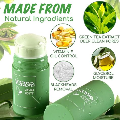 Specifications: Capacity: 1.4 oz / 40 g Package Includes: 2 x Cleansing Facial Mask Stick (Pcs) Notes: The effect of skin care products may vary from person to person and it is recommended to use them continuously to achieve better results. If allergies, redness, swelling, or other skin discomfort occur during use, ple Green Tea Mask, Skin Pores, Åland Islands, Clean Pores, Green Tea Extract, Deep Clean, Facial Mask, Cayman Islands, Face Care