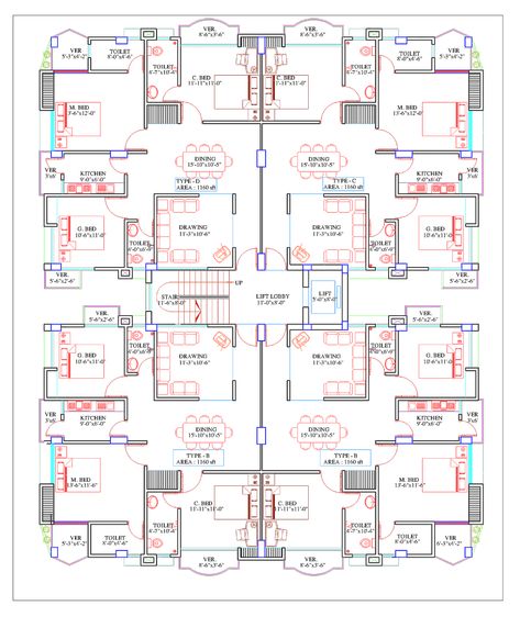 Different Types of Residential Building Plans and Designs - First Floor Plan - House Plans and Designs Decoration Ideas Aesthetic, Site Layout Plan, Residential Building Plan, Plan Apartment, Building Design Plan, Small Apartment Building, Hotel Floor Plan, Three Bedroom House Plan, Hotel Floor