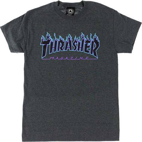 Thrasher Flame, T Shirt Weaving, Thrasher Shirt, Flame Logo, Purple Flame, Thrasher Magazine, Street Brands, Original Fashion, Heather Blue