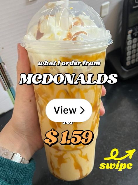 Lemon8 · my fun little mcdonalds drink😋 · @des♡ Mcdonalds Drink, Mcdonalds Iced Coffee, Frozen Coffee, Iced Coffee, Whipped Cream, Frozen, Drinks, Coffee