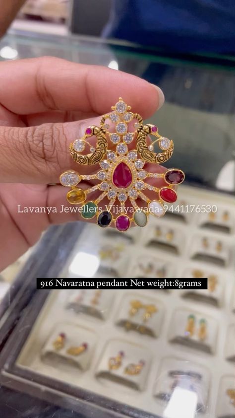 lavanyajewellers_slj on Instagram: Changeable Unique Light Weight Gold Navarathna Pendant with Beautiful Finish. Weight 8grams. We do customised orders for more info dm us.… Navarathna Pendant, Indian Room, Indian Room Decor, Gold Pendent, Classic Jewelry, Unique Lighting, Room Decor, Pendant, Gold