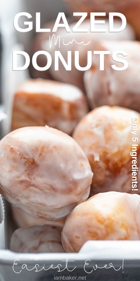 Covered in a homemade vanilla glaze, these Glazed Donut Bites are as easy to make as they are delicious!   glazed donut bites, donut bites, easy donut recipes, glazed donuts, iambaker, i am baker, donut holes Doughnut Bites Recipe, Donut Hole Glaze Recipe, Donut Balls Recipe Easy, I Am A Baker Recipes, Vanilla Glaze For Donuts Recipe, How To Make Glaze For Donuts Recipe, How To Make Donut Holes, Homemade Donuts Recipe Easy Biscuit, Donut Bites Recipes