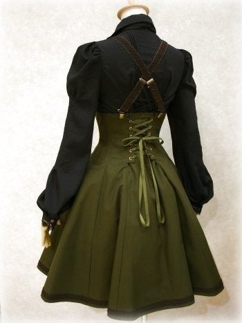 Moda Steampunk, Corset Lacing, Mode Steampunk, Steampunk Dress, Steampunk Costume, Skirt Maxi, Steampunk Clothing, Fantasy Clothing, Steampunk Fashion