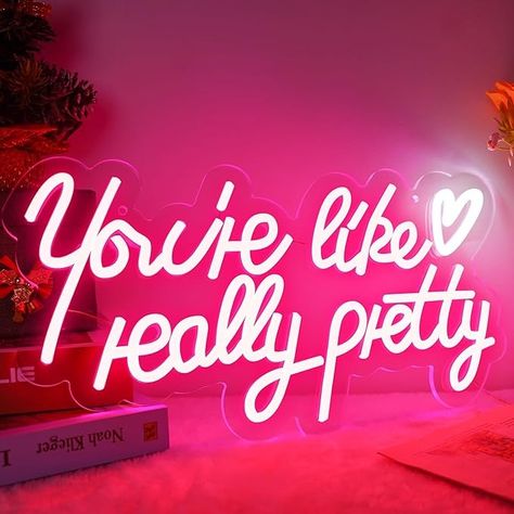 Your are Like Really Pretty Neon Sign, Pink Led Neon Light for Wall Decor with USB Dimmable Switch Reusable Neon Light Sign for Wedding, Engagement, Party, Bar Pub, Bedroom Decor Girlfriends Gift - Amazon.com Neon Rose, Youre Like Really Pretty, Light Up Signs, Romantic Decor, Neon Light Signs, Sign Lighting, Lighted Signs, For Your Party, Neon Lighting