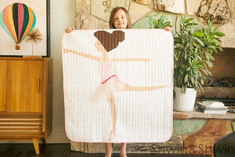 Tiny Dancer Quilt || Free Pattern - Shwin & Shwin Ballerina Quilt, Ballet Quilt, Kid Quilts Patterns, Quilt Sewing Patterns, Childrens Quilts, Pretty Quilt, Doll Quilt, Tiny Dancer, Girls Quilts