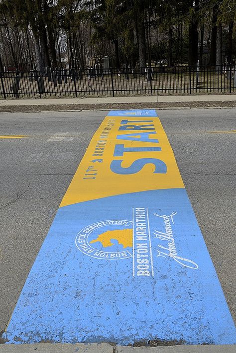 Boston Marathon starting line Boston Marathon Finish Line, Running In Cold Weather, Starting Line, Boston Marathon, Vinyl Banners, Finish Line, Space Design, Massachusetts, Cold Weather