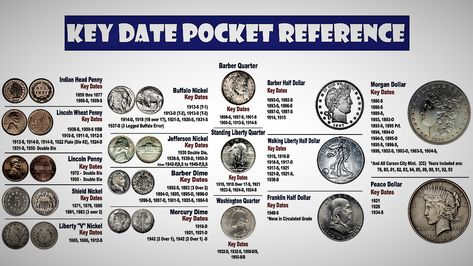 Pocket Change ! The History of American Coins Coin Collecting For Beginners, Coin Errors, Rare Coins Worth Money, American Coins, Coin Prices, Valuable Coins, Buffalo Nickel, Key Dates, Coins Worth Money