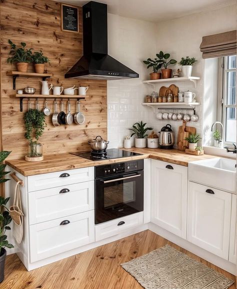 Cosy Kitchen, Small Kitchen Decor, House Design Kitchen, Hus Inspiration, Cozy Kitchen, Kitchen Inspiration Design, Tiny Kitchen, Kitchen Remodel Small, Kitchen Design Small