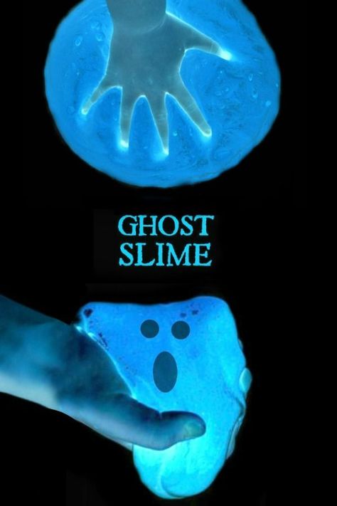 Ghost Slime, Spooky Slime, Make Slime For Kids, How To Make Ghosts, Slime Ideas, Halloween Slime, Galaxy Slime, Farm Animal Crafts, Homemade Paint