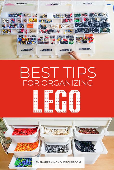 Lego Basement, Lego Storage Ideas Organizers, Lego Vitrine, Lego Organizing, Organizing Legos, Lego Sorting, Kids Desk Organization, Lego Desk, Lego Storage Organization