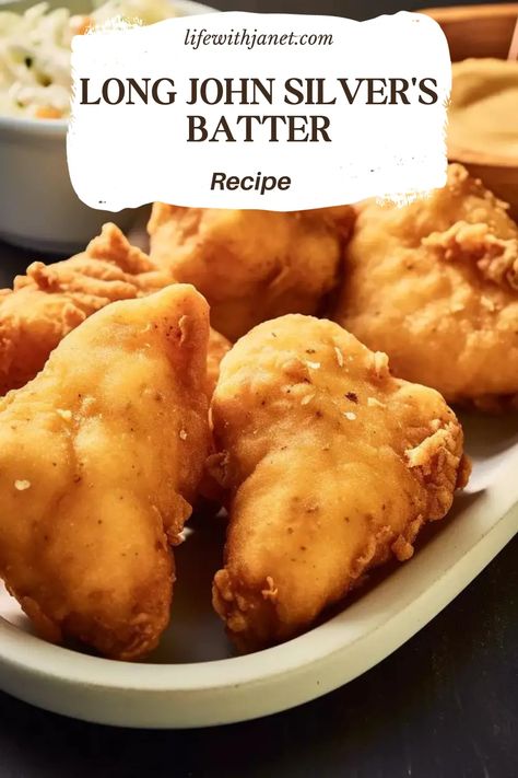 Long John Silver's Batter Silver Fish Recipe, Fried Fish Batter, Beer Batter Recipe, Long John Silvers Batter, Beer Battered Fish Recipes, Air Fried Fish, Fish Batter Recipe, Air Fryer Fish Recipes, Fish N Chips Recipe