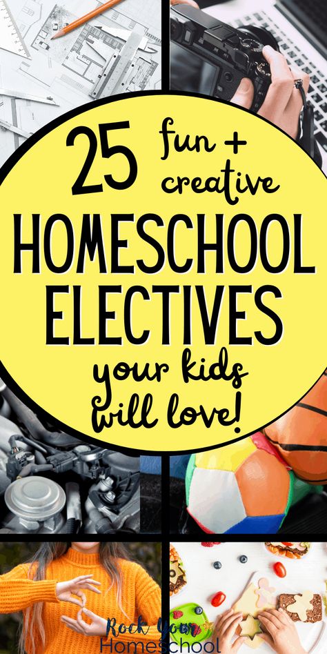 Make learning at home extra fun with these 25 creative homeschool ideas. You'll find awesome ways to get kids excited about learning, explore interests, and more. Middle School Electives, Homeschool Electives, Homeschool Coop, High School Electives, High School Help, Relaxed Homeschooling, Homeschool Middle School, Homeschool Hacks, Homeschool Geography