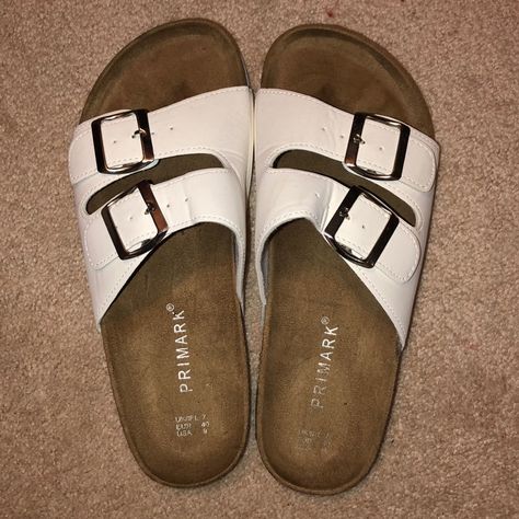 White Primark Sandals. Worn Less Than 5 Times. Size 9 Primark Shoes, Dad Sandals, Rieker Shoes, Michael Kors Sandals, Criss Cross Sandals, Steve Madden Sandals, Bow Sandals, Keen Shoes, Metallic Sandals