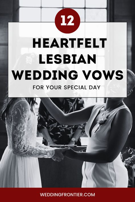 Draw inspiration from these 12 tender and empowering lesbian wedding vows that celebrate love in its purest form. Craft vows that resonate with your unique love story! #LesbianWedding #VowInspiration #LGBTWedding #LoveWins #WeddingVows Queer Wedding Vows, Lgbtq Wedding Vows, Lesbian Vows Wedding Ceremonies, Lesbian Wedding Ceremony Script, Western Lesbian Wedding, Lesbian Vows, Lesbian Wedding Vows, Diy Wedding Vows, Unique Wedding Vows