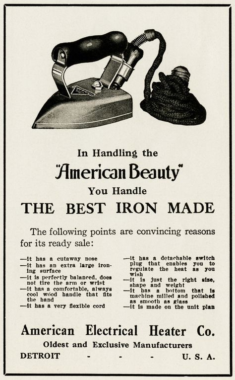 Best Iron, Vintage Appliances, Old Design, Magazine Advertisement, Vintage Laundry, Clip Art Vintage, How To Iron Clothes, Old Ads, Vintage Iron