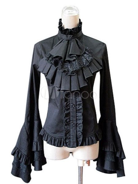 Black Bowtie, Victorian Blouse, Gothic Shirts, Court Dresses, Style Steampunk, Steampunk Clothing, Gothic Outfits, Grunge Style, Cotton Blouse