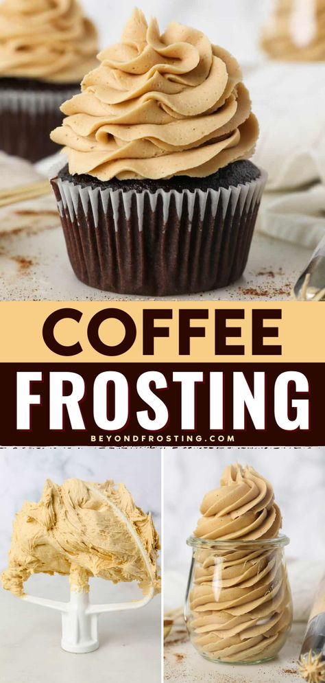 Take your favorite desserts up a notch with the best coffee buttercream frosting! This coffee frosting recipe is full of rich espresso flavors, made with real espresso powder. Coffee Icing Recipe, Coffee Frosting Recipe, Coffee Buttercream Frosting, Best Frosting Recipe, Coffee Frosting, Retro Desserts, Coffee Buttercream, Frosting Recipes Easy, Postre Keto