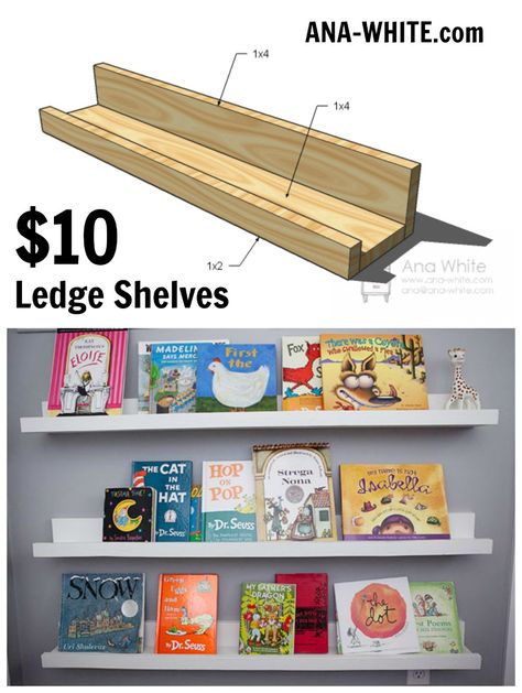 Ledge Shelves, Book Ledge, Diy Regal, Spice Racks, Picture Ledge, Bookshelves Kids, Bookshelves Diy, Estantes Flotantes, Book Storage