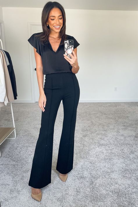 Shop The Perfect Pant, Hi-Rise Flare and other curated products on LTK, the easiest way to shop everything from your favorite creators. Flare Pants Outfit Work, Flare Pants Work Outfit, Black Flare Pants Outfit Work, Flare Work Pants, Black Dress Pants Outfits, Flare Outfits, Summer Work Outfits Office, Flare Black Pants, Slacks Outfit