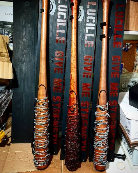 Negans Bat Lucille, Twd Lucille, Negan Baseball Bat, Lucille Twd, Negan's Bat, Negan Lucille, Bat Display, Apocalypse Survival Gear