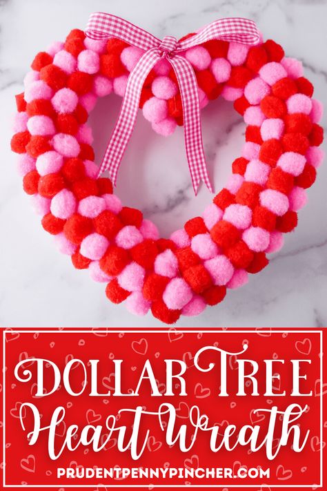 Give your front door a makeover for Valentine's Day on a budget with this DIY Dollar Tree Heart Wreath This DIY valentines day wreath only costs $5 to make and takes less than 30 minutes to put together! You can get most of the supplies for this DIY wreath at Dollar Tree. This is a fun valentine's day craft for adults to make in February and is a great DIY valentine's day decor idea. Heart Doilies, Heart Wreath Diy, Burlap Diy, Grapevine Garland, Heart Shaped Wreath, Diy Valentines Day Wreath, Valentine Wreath Diy, Romantic Diy, Valentine Door Decorations