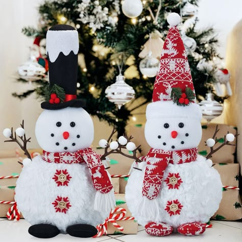 PRICES MAY VARY. Perfect Unique Birthday Gifts: This set of snowmen plushes are absolutely adorable.They're very well made and look great.The bases are weighted to keep them upright and the material is really nice.They are medium to large in size and will make for good birthday gifts for women.Snowman plush doll is a perfect addition to birthday gifts for her birthday decorations. High Quality: Our snowman plush doll is made of premium fabric which is high-quality, durable, soft and safe. The su Minimalist Holiday Decor, Snowman Doll, Xmas 2024, Indoor Kitchen, Holiday Party Decor, Snowman Decor, Christmas Snowmen, Snowman Christmas Decorations, Unique Birthday