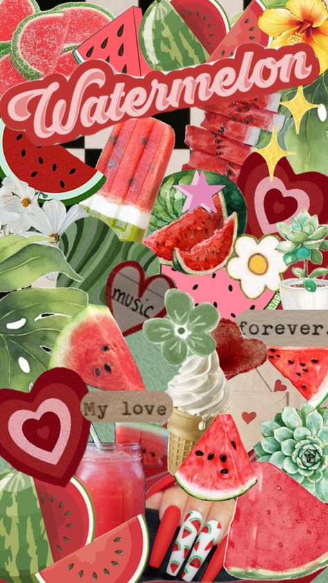 #watermelon #nature #vibes #wallpaper #watermelonaesthetic Watermelon Astethic, Watermelon Background Aesthetic, Aesthetic Watermelon Wallpaper, Watermelon Collage, Watermelon Wallpaper Iphone, Watermelon Wallpaper Aesthetic, Cute Watermelon Wallpaper, Summer Collages, Guts Wallpaper