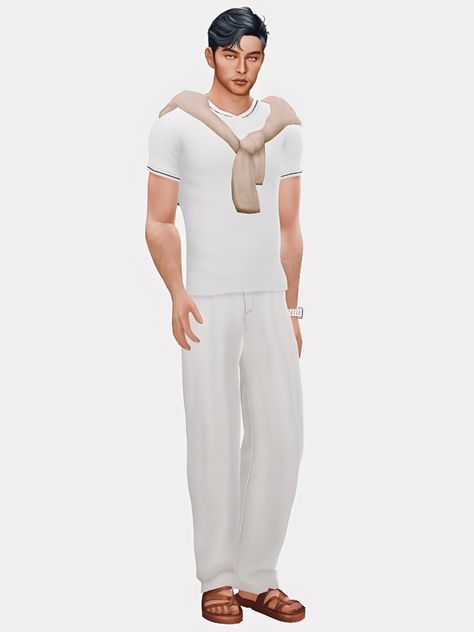 Damiano Bianchi’s Lookbook look one | turtleneck | slacks | loafers look two | t-shirt | sweater | pants | sandals look three |... Sims 4 Cc Maxis Match Clothing Man, Outfit Sims 4 Cc Male, Sims 4 Men Clothing Pants, Men’s Cc Sims, Men Sims4 Cc, Sims4 Cc Man Clothes, Sims 4 Men Lookbooks Cc, Sims 4male Clothes, Sims Male Outfits