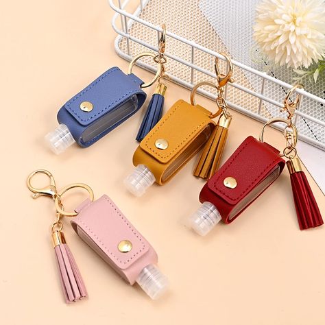 30ml Hand Sanitizer Case Mini Disinfectant Hands Portable Hydroalcoholic Gel Bottle Hand Sanitizer Leather Case Health Keychain|Hooks & Rails| - AliExpress Bottle Keychain, Hand Sanitizer Bottle, Sanitizer Bottle, Sanitizer Holder, Keychain Holder, Tassel Keyring, Hand Sanitizer Holder, Hand Hygiene, Reusable Bottle