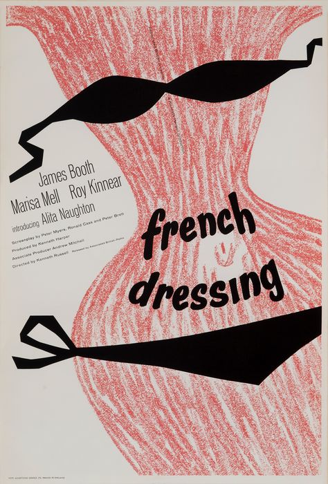 French Dressing, Original Vintage British One Sheet Movie Poster, 1964 | Rock Paper Film Ken Russell, French Dressing, French Poster, Fibre And Fabric, Retro Images, Printed Tea Towel, Retro Travel Poster, Film Poster, Poster Artwork