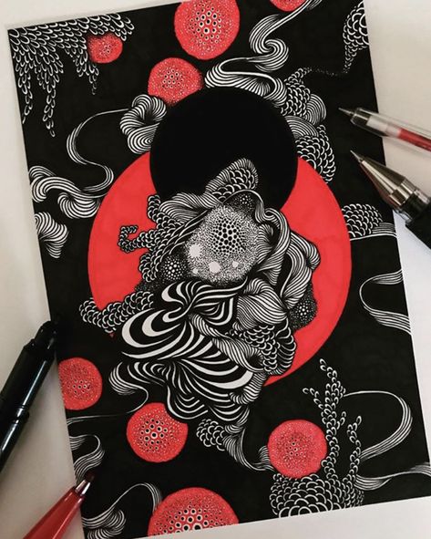 Pen Art Doodle, Fineliner Drawing, Micron Pen Art, Mandala Doodle, Pen Art Drawings, Zen Doodle Art, Tangle Art, Intuitive Art, Doodle Art Designs