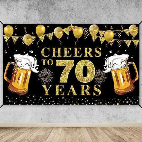 80th Birthday Banner, 21st Birthday Banner, 50th Birthday Banner, Cheers To 50 Years, 30th Birthday Banner, 80th Birthday Decorations, Gold Birthday Decorations, 70th Birthday Decorations, Birthday Decorations For Men