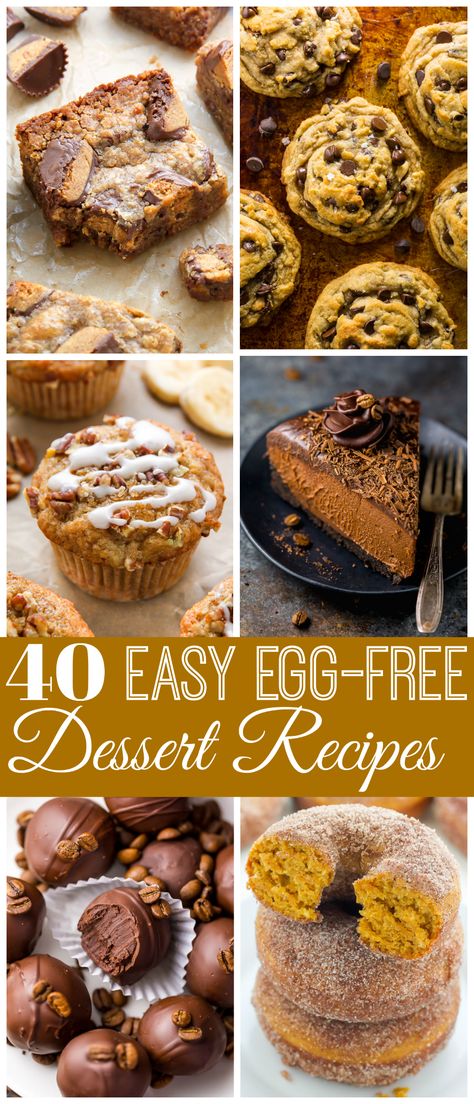 Egg Free Recipes Allergies, Egg Free Dessert, Egg Free Donuts, Egg Free Dessert Recipes, Desserts Without Eggs, Baking Without Eggs, Egg Free Desserts, Egg Free Cakes, Egg Free Baking