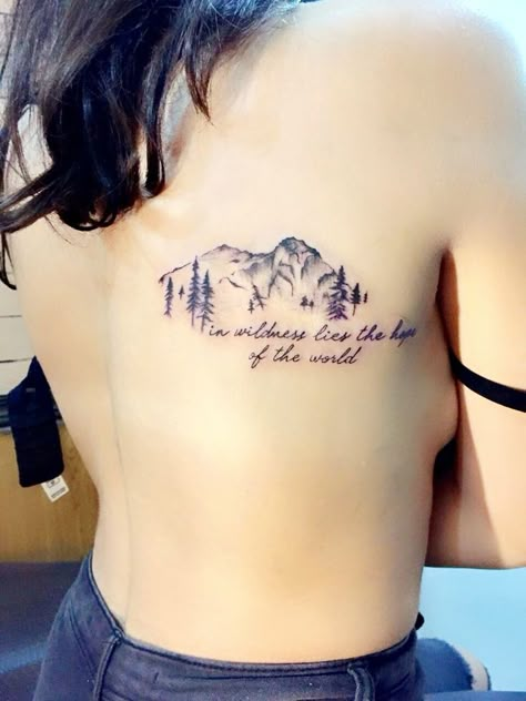 In wildness lies the hope of the world   Adventure lover Nature lover Nature Lover Tattoo, Trending Tattoos, Nature Tattoo, Tattoos For Lovers, Inspiration Tattoos, Tattoos Geometric, Geniale Tattoos, Inked Tattoo, Tattoo Girls