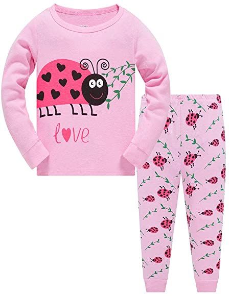 Girls Pyjamas Set Toddler Clothes 100% Cotton Sleepwear Animal Printed Pink Ladybug Nightwear Winter Long Sleeve PJs 2 Piece Outfit for Kids Age 4-5 Years: Amazon.co.uk: Clothing Nightwear Outfits, Girls Christmas Pajamas, Pajama Outfits, Toddler Pajamas, Christmas Pajama Set, Cotton Sleepwear, Print Pajamas, Girls Pajamas, Kids Pajamas