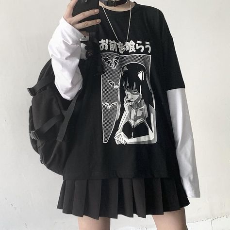 d9731321ef4e063ebbee79298fa36f56 Stil Emo, Mode Harajuku, Vestiti Edgy, Dark Girl, Mode Ulzzang, Egirl Fashion, Mode Emo, Mode Kawaii, Mode Hipster