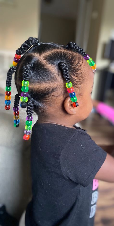 Baby Girl Ponytail Hairstyles Black, Baby Girl Natural Hairstyles, Short Hair Beads, Baby Natural Hairstyles, Babies Hairstyles Girl, Black Toddler Hairstyles Girl Ponytails, Baby Girl Braids Toddler Hair Black, Hair Styles For Baby Girl, Toddler Braided Hairstyles Black Baby Girls