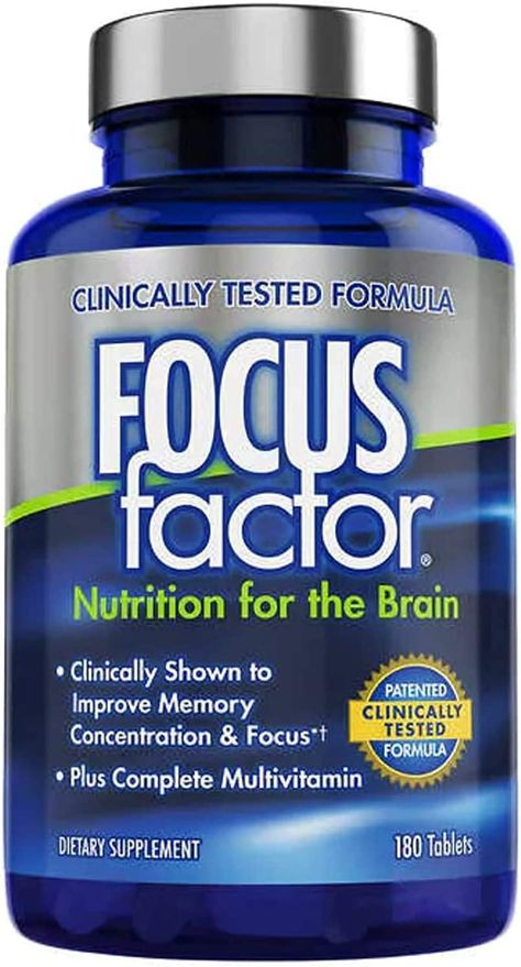 Focus Factor Brain Supplement Multivitamin Focus Supplements, Memory Supplements, Brain Health Supplements, Chewable Vitamins, Brain Supplements, Work Home, Brain Games, Improve Memory, Diet Supplements