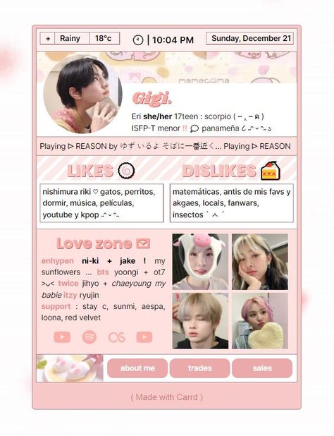 carrd inspo kpop enhypen itzy bts namjoon jungwon aesthetic colorful restaurant japanese food pink messy anime Carrd Inspo Template Pink, Pink Carrd Ideas, Cardd Inspo Aesthetic Pink, Pink Website Aesthetic, Cardd Inspo Aesthetic Dark, Carrd Inspo Cute, Kpop Carrd Templates, Kpop Carrd Aesthetic, Aesthetic Carrd Ideas