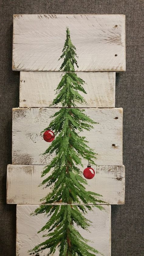 Natal Country, Farmhouse Decor Christmas, Christmas Tree Sign, Tree Sign, Diy Christmas Decorations Easy, Christmas Wood Crafts, Easy Christmas Diy, Pallet Art, Christmas Paintings