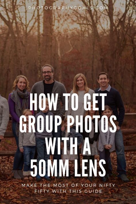 Ready for a group photoshoot and only have a 50mm lens? No problem, this guide will help make your group photo picture perfect. From poses to group photo ideas for your 50mm lens, we've got you covered to make sure it is professional and creative. | #photographygoals #portraitphotography Group Photo Settings, Group Photo Camera Settings, Camera Settings For Group Photos, Group Photography Settings, Best Canon Lens For Family Photography, Family Photo Camera Settings, 50 Mm Lens Photography Portraits, Family Portrait Camera Settings, Camera Settings For Family Portraits