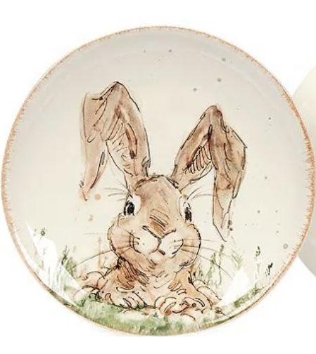 Bunny Pottery, Painted Plates, Hand Painted Plates, Spring Easter Decor, Work Inspiration, Pottery Painting, Ceramic Painting, Ceramic Art, Dinnerware