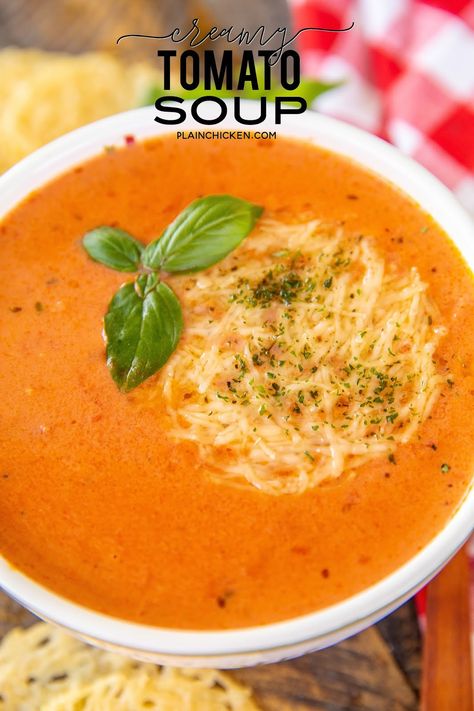 Shallot Butter, Leftover Soup, Tomato Juice Recipes, Comfort Soups, Cream Of Tomato, Cream Of Tomato Soup, Fall Dinners, Slow Cooker Ham, Tomato Soup Homemade