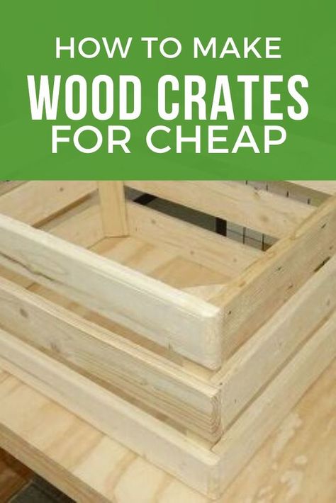 Diy Pallet Crate, How To Make Crates Out Of Pallets, Wooden Crate Projects Diy, Wooden Crates Diy, How To Make Wood Crates, How To Make A Wooden Crate, Crate Ideas Wooden, Pallet Crates Diy, Storage With Pallets