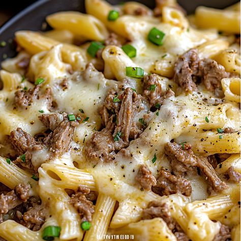 Philly Cheesesteak Pasta Philly Cheesesteak Pasta Skillet, Philly Cheesesteak Pasta, Cheesesteak Pasta, Philly Cheesesteaks, Philly Cheese Steak Recipe, Philly Steak, Steak Pasta, White Sauce Pasta, One Pot Pasta Recipes