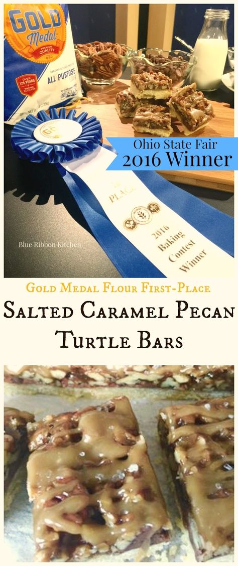 Pecan Turtle Bars, Turtle Cookie Bars, Award Winning Desserts, Fair Week, Bar Treats, Turtle Bars, Sweet Bars, Turtles Candy, Bars Dessert