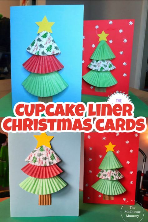 Christmas Present From Teacher To Kids, Make It Take It Christmas Crafts For Kids, Christmas Crafts School Age, Art For Christmas For Kids, Special Needs Christmas Crafts, Feliz Navidad Crafts For Kids, Cupcake Liner Christmas Tree Ornaments, Christmas Tree Cards Handmade Kids, Christmas Craft Older Kids