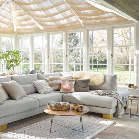 Conservatory interior ideas for a versatile space | Ideal Home Conservatory Interiors Ideas, Conservatory Sofa, Conservatory Interior, Conservatory Furniture, Corner Sofa Set, Classic Living Room, Comfy Sofa, Sit Back And Relax, Lumbar Support