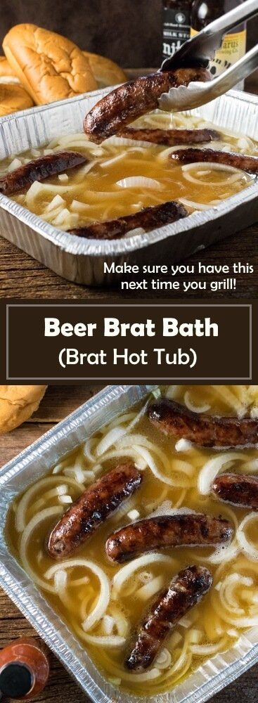 Beer Brat, Beer Bath, Brats Recipes, Bratwurst Recipes, Beer Brats, Cooking With Beer, Bath Recipes, Smoked Food Recipes, Beer Recipes